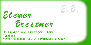 elemer breitner business card